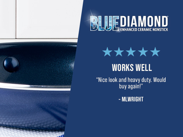 BlueDiamond, Ceramic Nonstick, PFAS-Free, Non-Toxic, Cookware, Frypans, Classic
