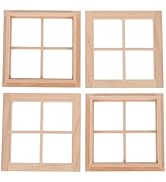 Veemoon 4pcs Dollhouse Window Miniature Windows Gnome Windows Mini Window Garden Ornaments for Cr...