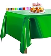 PartyWoo Green Foil Tablecloth, 54 x 108 Inch Rectangle Tablecloth, Foil Tablecloth for 6 to 8 Fo...