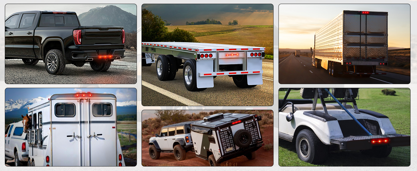 14.2Inch 1PC 9LED Marker Tail Light Bar Red Identification Running Marker ID Rear Light