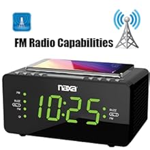 Dual Alarm Clock with Qi Wireless Charging Function