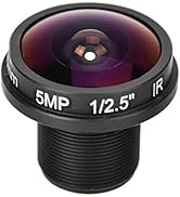 1.88mm Mini Fisheye Camera Lens, 5MP HD 180° Wide Angle M12x0.5 Thread CCTV Camera Lens for 1/3in...