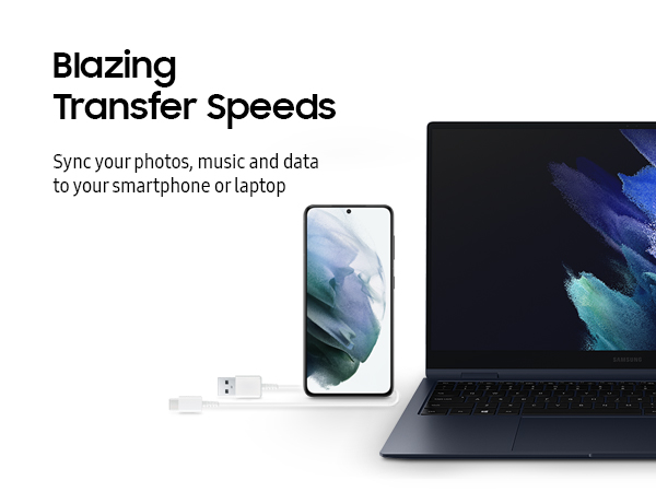 Sync your photos, music and data to your smartphone or laptop at blazing charge and transfer speeds