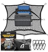 AUTOWN Cargo Net for Pickup Truck Bed - Stretchable 4'x4' to 7'x7', High Elastic Fine Mesh 1''x1'...