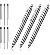 ChaoQ 3 Pcs Retractable Metal Ballpoint Pens, for Gift, Business, Office, 1.0mm Medium Point Blac...