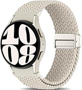 HSWAI One-Click Magnetic Braided Nylon Compatible with Samsung Galaxy Watch 7 FE 6 5 4 Band 40mm ...