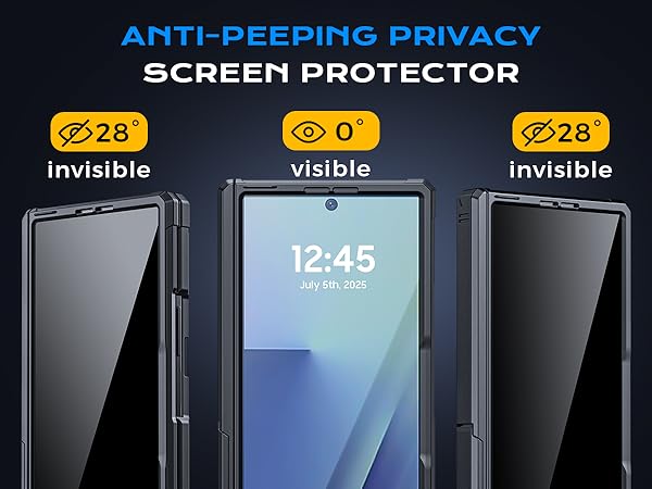 For Samsung z fold 7 case Privacy Black