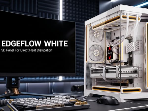 EDGEFLOW ATX PC GAMING CASE WHITE