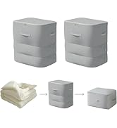 Lveesto 2PCS Comforter Storage Bag, 3-Layer Zipper Large Capacity Storage Bag, Ultra Space Saving...