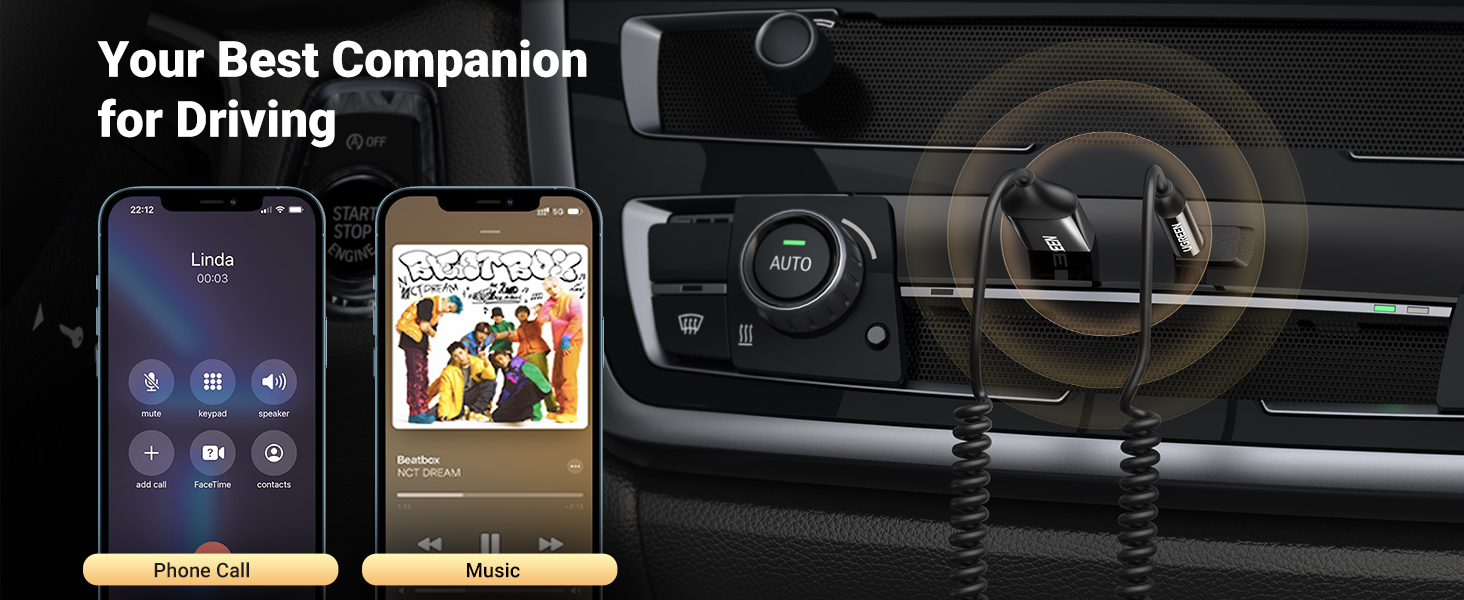 Aux to Bluetooth 5.3 Adapter