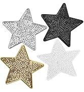 10Pcs Sequin Star Iron on Patches Large Glitter Stars Patches Embroidery Iron on Stars for Hats C...