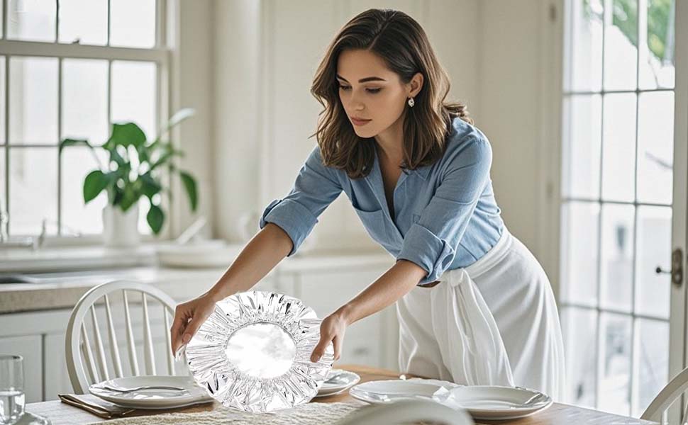 Aluminum Foil Food Covers - Insulation Cover for Kitchen Dishes, Warmth Retention