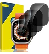 [ 3 Pack ] YMHML Privacy Screen Protector Compatible for Apple Watch Ultra 2 / Ultra 49mm, Temper...