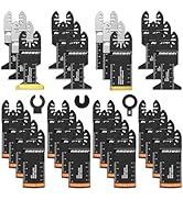 AMZWEI 30 PCS Oscillating Saw Blades, Professional Universal Titanium Multitool Blades for Wood M...
