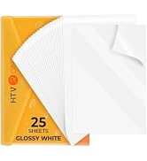 HTVRONT Printable Vinyl Sticker Paper - 8.5"x11" Glossy White printable vinyl for inkjet printer ...