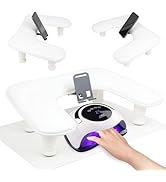 Arm Rest for Nails Tech with Nail Table Mat and Phone Holder,Adjustable Base U-shaped Manicure Na...