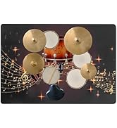 Drum Rug, 5 Ft x 6 Ft Drum Mat Drum Carpet Music Rug with Non-Slip Bottom, Soundproof Electrical ...