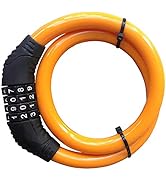 Bike Lock Cable 4 Digit Resettable Combination Security Cable Lock Self Coiling Cable Lock Bike B...