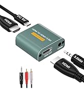 HDMI Audio Extractor,HDMI to HDMI 3.5mm AUX L/R Stereo Analog Audio Adapter,HDMI Audio Splitter f...