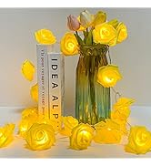 VIPMOON Valentine's DayLED Rose Flower String Lights, 2M/6.65FT 20 LED Battery Powered Romantic S...
