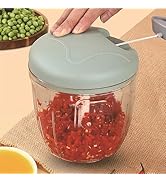KINTEGOOD 900ml Extra Large Manual Food Chopper Vegetable Chopper Garlic Chopper, Pull String Man...