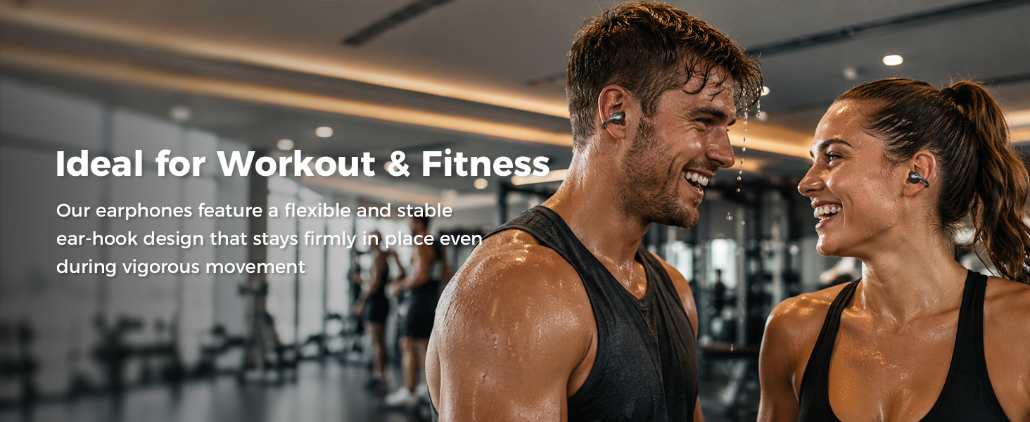 Ideal for Workout &amp;amp; Fitness our earphones feature a flexible and stable ear-hook design
