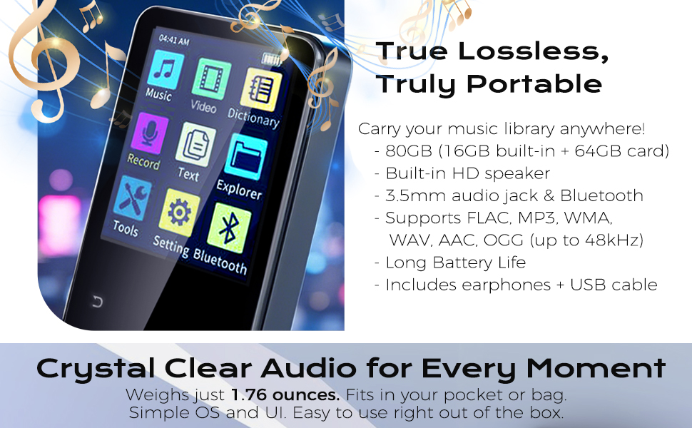 True Lossless, Truly Portable - Carry your music library anywhere!