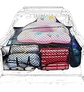 Truck Bed Net, Double-Layer Elastic Cargo Net Stretchable Mesh Organizer for Pickup, Suitable for...