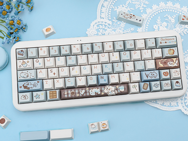 COOMICKEY PBT Keycaps, Cute Puppy Keycaps, 95 Keys Cherry Keycaps Dye-Sub, Custom Keyboard Keycaps