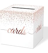 WNINK Rose Gold Cards Box, Cards Receiving Box For Birthday, Wedding, Bridal or Baby Shower, Grad...