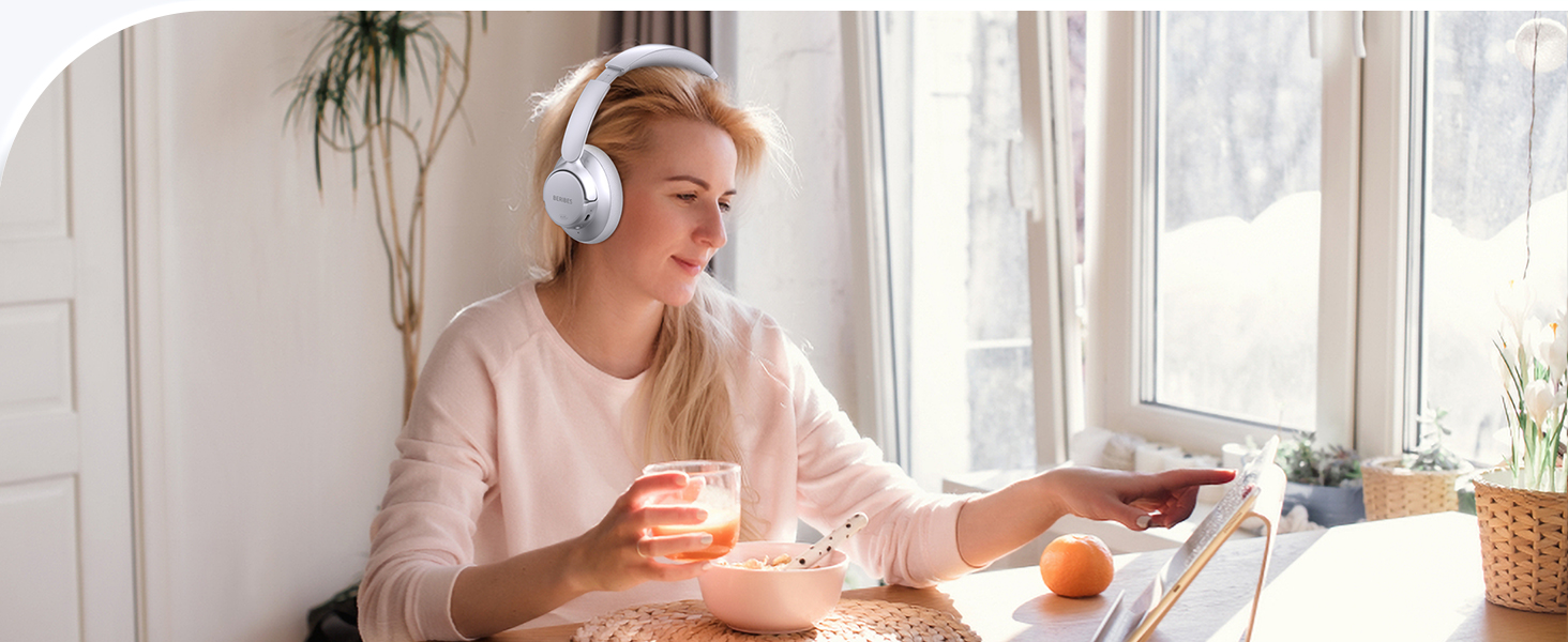 BERIBES Upgraded Hybrid Active Noise Cancelling Headphones with Transparent Modes