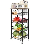 Uninol 5-Tier Fruit Basket,Desktop Storage Organizer,Pull-Out Kitchen Storage Rack,Multi-Function...