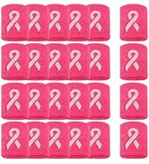 12/24/48Pcs Breast Cancer Awareness Wristbands - Football Pink Ribbon Wristbands Bulk for Youth M...