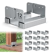 6x6 Post Base Brackets Heavy Duty, 6x6 Post Base for Concrete, Galvanized Decking Post Anchors Wo...