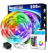 DAYBETTER LED Strip Lights 200ft (2 Rolls of 100ft), Smart App Control Lighting Bedroom Rome Deco...