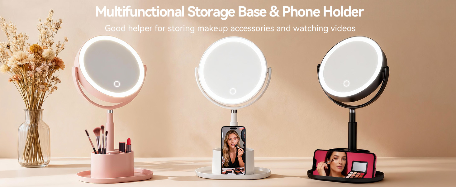 vanity mirror with lights, lighted makeup mirror with magnification, makeup mirror with lights
