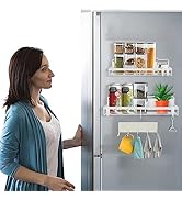 HCBaoXGui Magnetic Spice Racks for Fridge,Kitchen Space Saver Seasoning Organizer Rack Fridge Mag...
