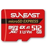 SUNEAST microSD Express Memory Card, 512GB, Up to 890MB/s Read 810MB/s Write, Compatible with Nin...
