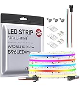 BTF-LIGHTING FCOB COB LED Strip WS2814 IC RGBW 3000K Flexible High Density Color Chasing Uniform ...