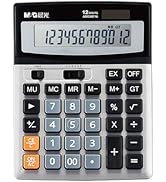 M&amp;G Desk Calculator 12 Digit Office Calculators with Large LCD Display, Dual Solar Power and Batt...
