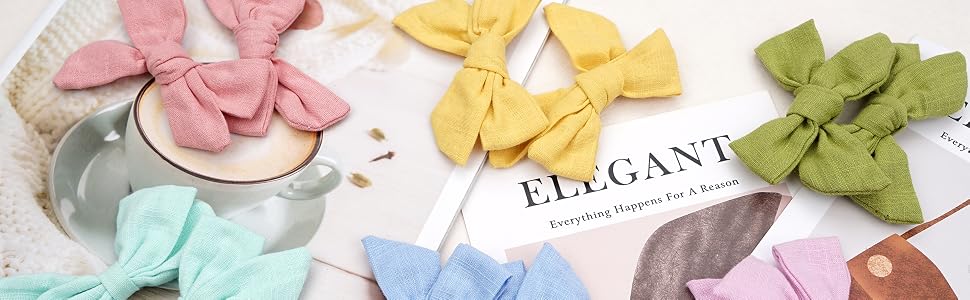 colorful handmade bows with cloth material