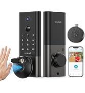 Palm Vein Smart Lock with 2K Security Camera &amp; Video Doorbell, Anybell Keyless Entry Wi-Fi Deadbo...