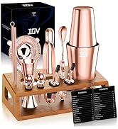 IOV Mixology Bartender Kit Bar Set with Stand | 17-Piece Cocktail Shaker Set | 28oz Boston Shaker...