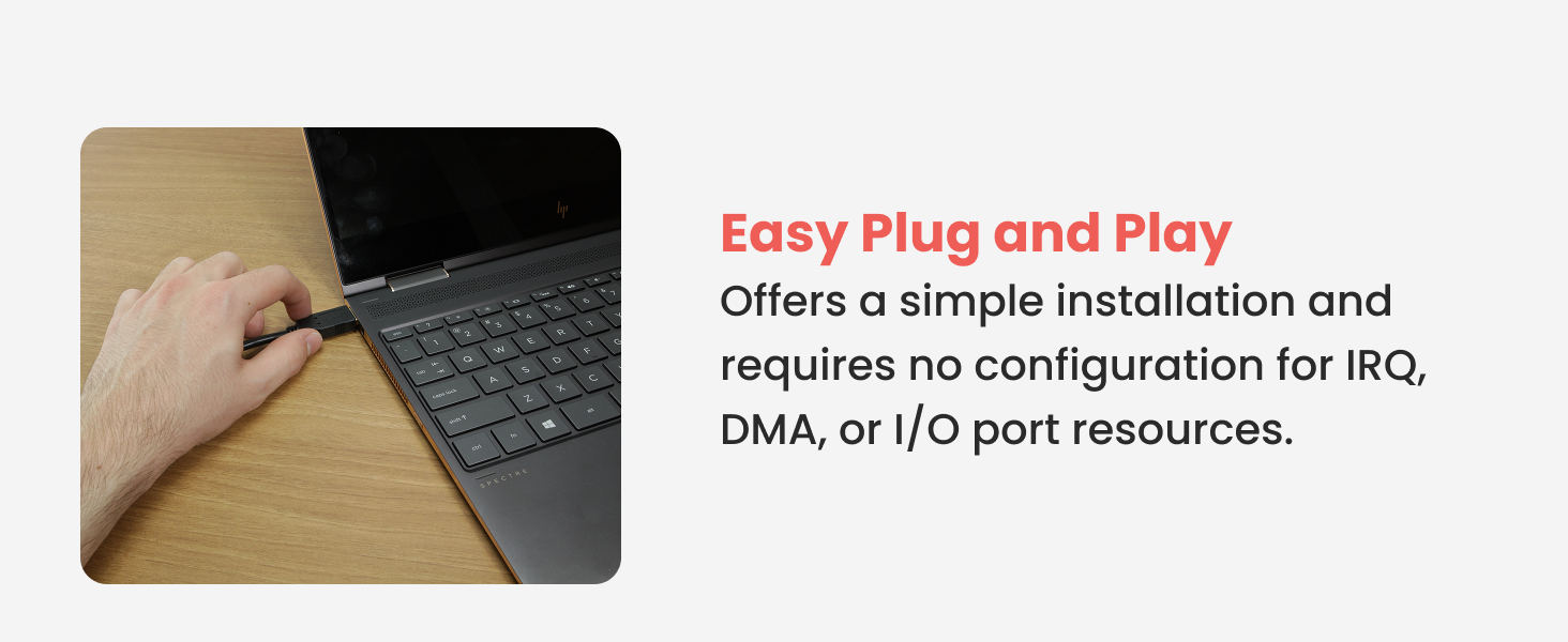 Easy plug and play usb adapter connected to laptop, serial adapter for computer accessories