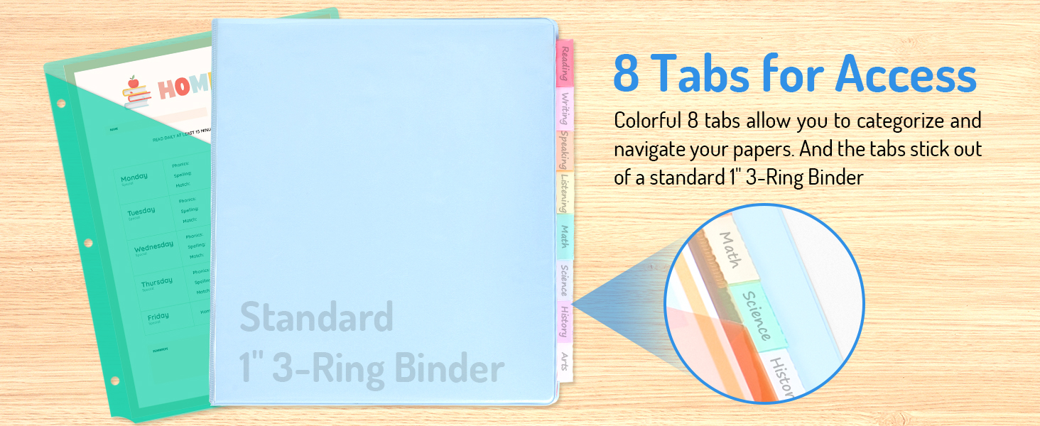 Binder Index&amp;#39;s 8 tabs for access