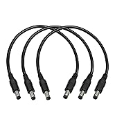 5.5mm x 2.1mm 12V DC Power Cable 3-Pack,DC5521 Male to Male Extension Cable 18AWG for CCTV Survei...