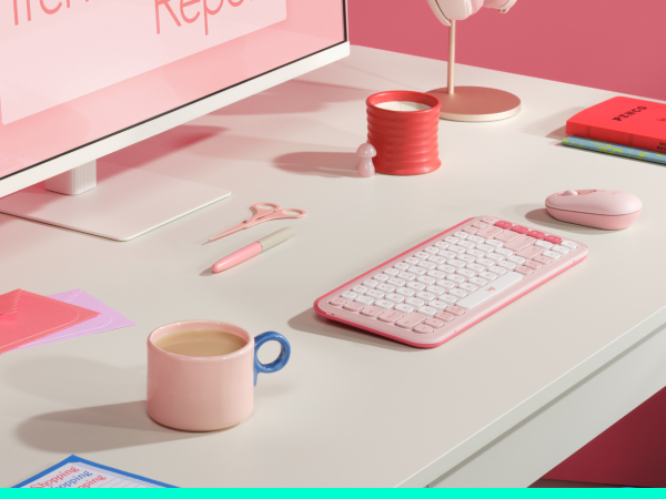 Logitech POP ICON COMBO Wireless Bluetooth Programmable Keyboard and Mouse Bundle