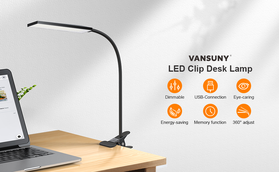 VANSUNY LED Clip Desk Lamp