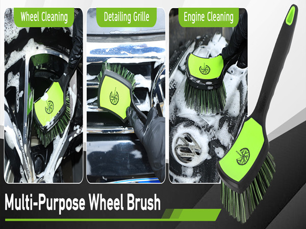 wheel and tire brush,car rim brush,car wheel cleaner brush car wheel brush set