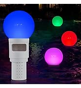 Pool Chlorine Floater,Solar Chlorine Floater with Light up Pool Ball,Floating Chlorine Dispenser ...